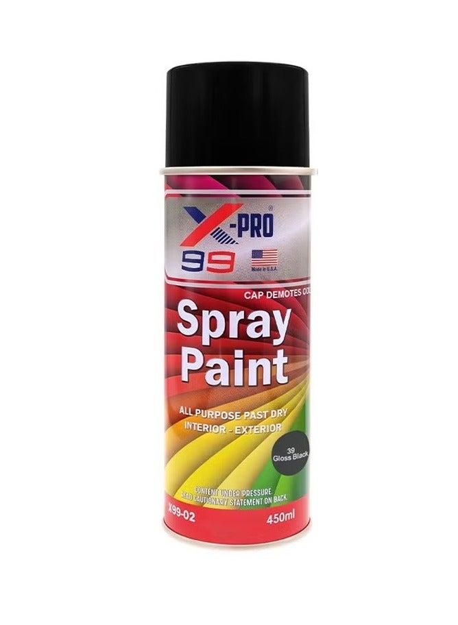 X-Pro 99 All Purpose Spray Paint Gloss Black 39, 450ml - Image 1