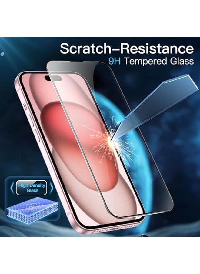 Jetech - Full Coverage Screen Protector For Iphone 15 6.1 Inch, 10 Second Super Easy Installation With One Step Alignment Tray, Bubble Free Tempered Glass Film, Hd Clear, 2 Pack - Image 1