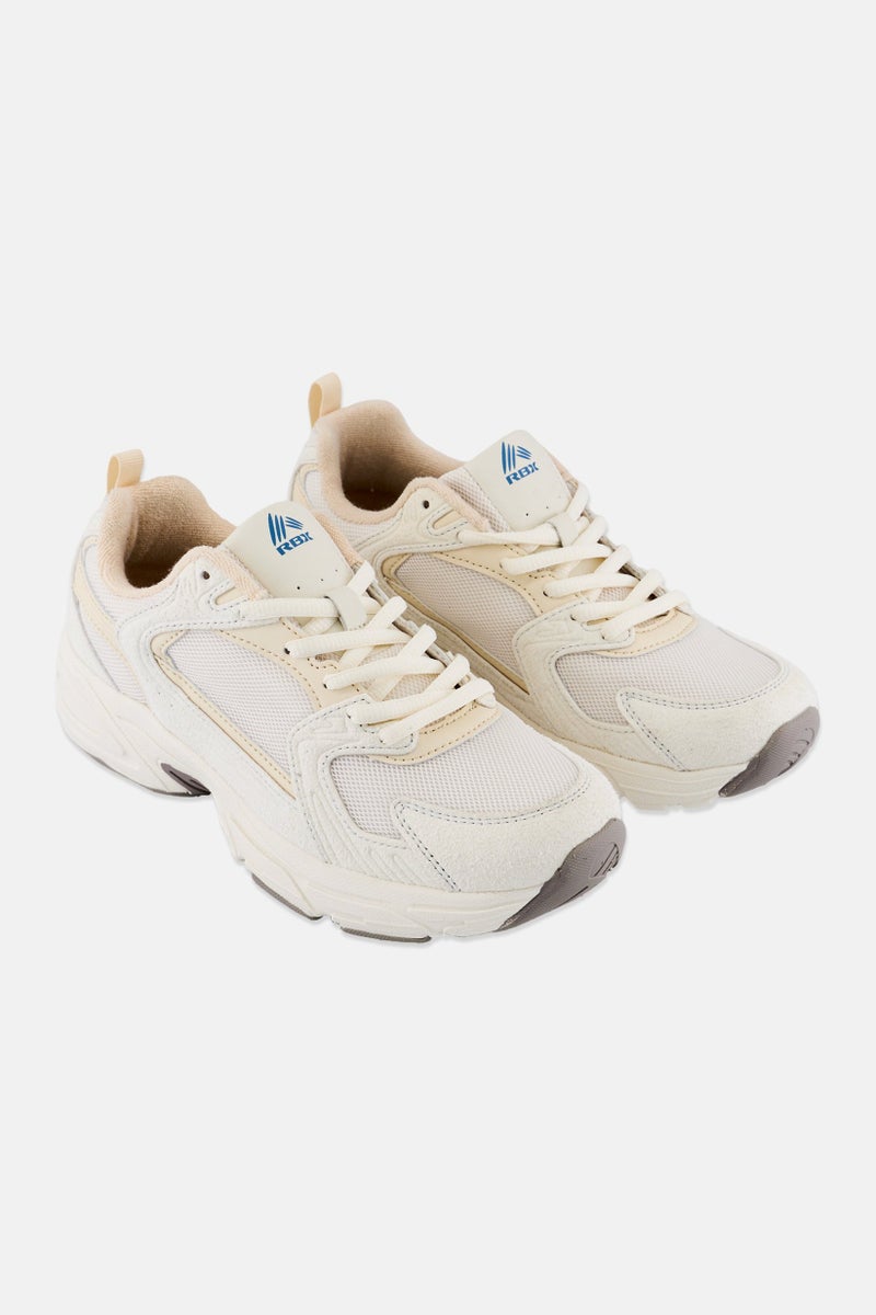 RBX Women Brand Logo Lace Up Outdoor Shoes, Beige  - Image 1