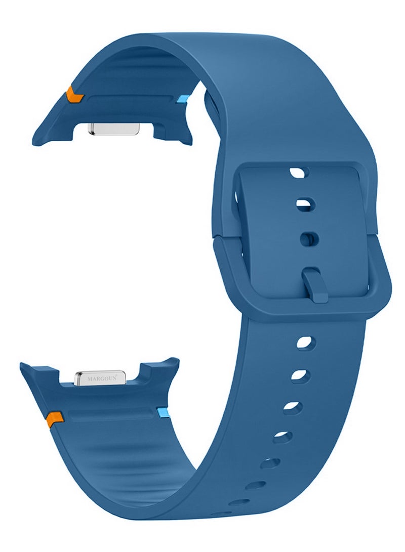 Sport Band for Galaxy Watch 8 40mm 44mm and Watch 8 Classic 46mm, Silicone Replacement Strap, M/L Size - Blue - Image 2