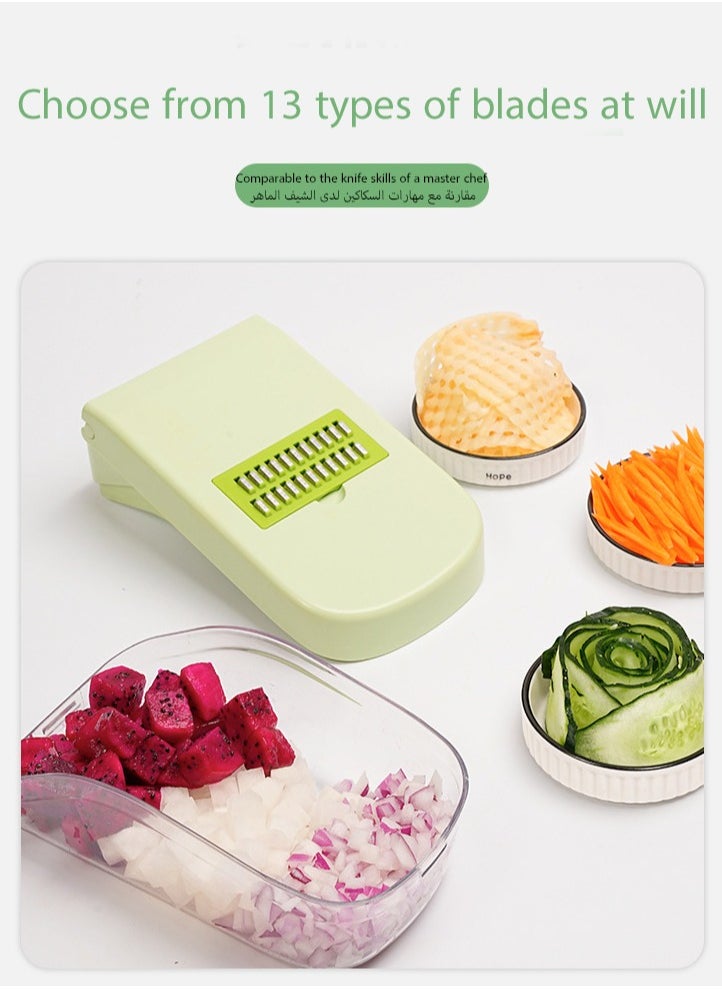 17 - Piece Kitchen Multi - Functional Vegetable Cutter: Multiple Blades Can Be Changed at Will, Safe and Harmless to Hands, Making Vegetable Cutting Easy and Efficient - pzsku/Z4872C4D81CBBC5D97300Z/45/_/1738741031/4cccd374-431a-4fef-979e-055afffe2fe1