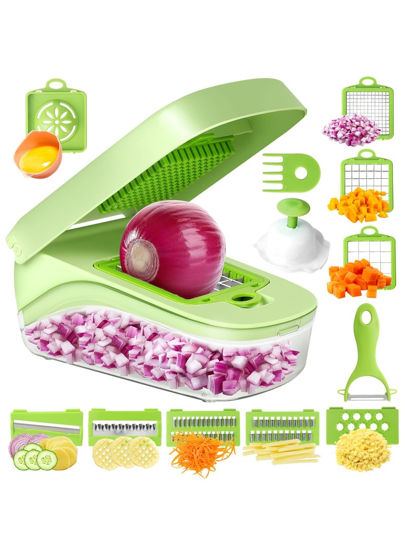 TD HOME 17 - Piece Kitchen Multi - Functional Vegetable Cutter: Multiple Blades Can Be Changed at Will, Safe and Harmless to Hands, Making Vegetable Cutting Easy and Efficient  - Image 1