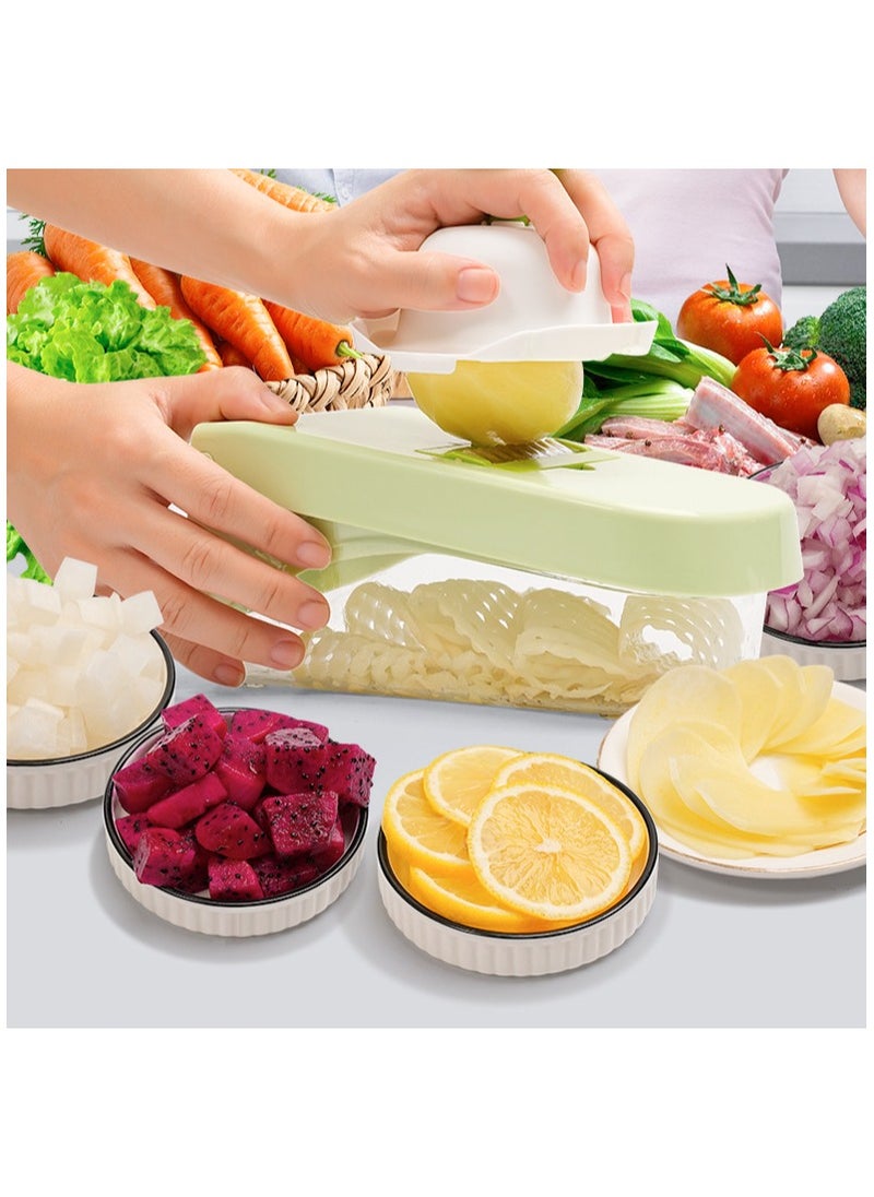 TD HOME 17 - Piece Kitchen Multi - Functional Vegetable Cutter: Multiple Blades Can Be Changed at Will, Safe and Harmless to Hands, Making Vegetable Cutting Easy and Efficient  - Image 4