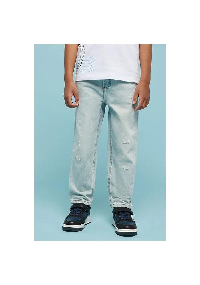 أر أند بي Washed Straight Fit Jeans with Button Closure