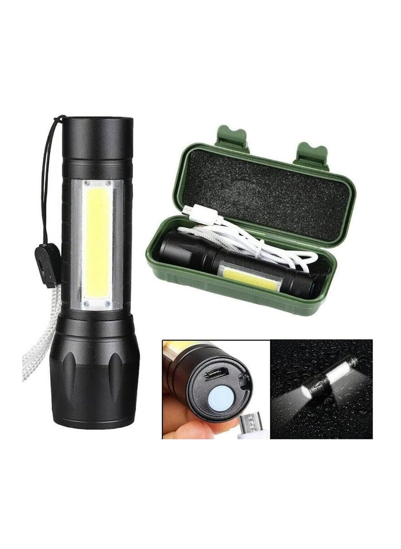 TechPride TechPride Rechargeable LED Torch Small Flashlights High Lumens Rechargeable Zoomable Mini Flashlights with 3 Light Modes for Emergencies Camping Hiking  - Image 2