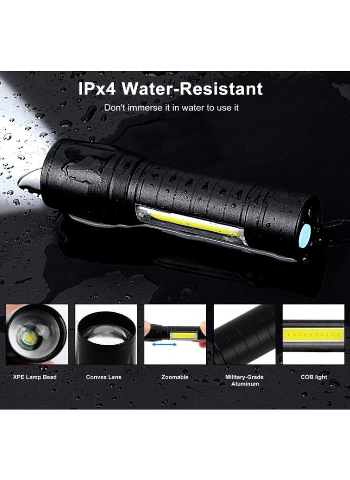 TechPride TechPride Rechargeable LED Torch Small Flashlights High Lumens Rechargeable Zoomable Mini Flashlights with 3 Light Modes for Emergencies Camping Hiking  - Image 4