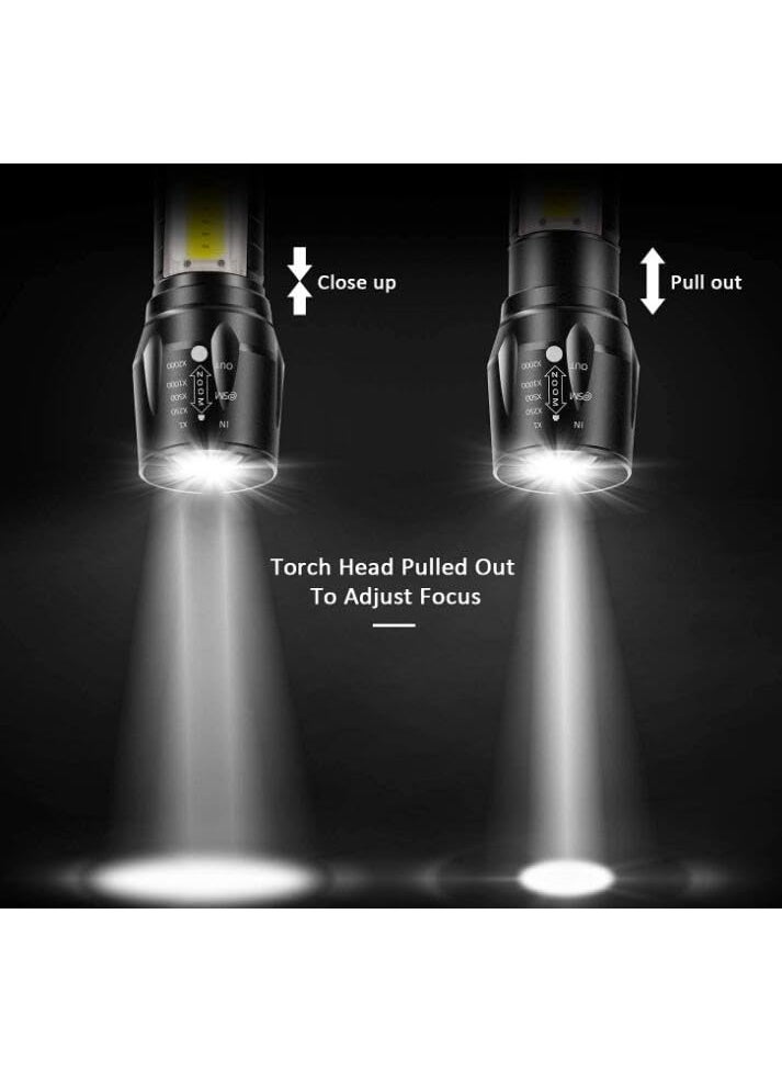 TechPride TechPride Rechargeable LED Torch Small Flashlights High Lumens Rechargeable Zoomable Mini Flashlights with 3 Light Modes for Emergencies Camping Hiking  - Image 5