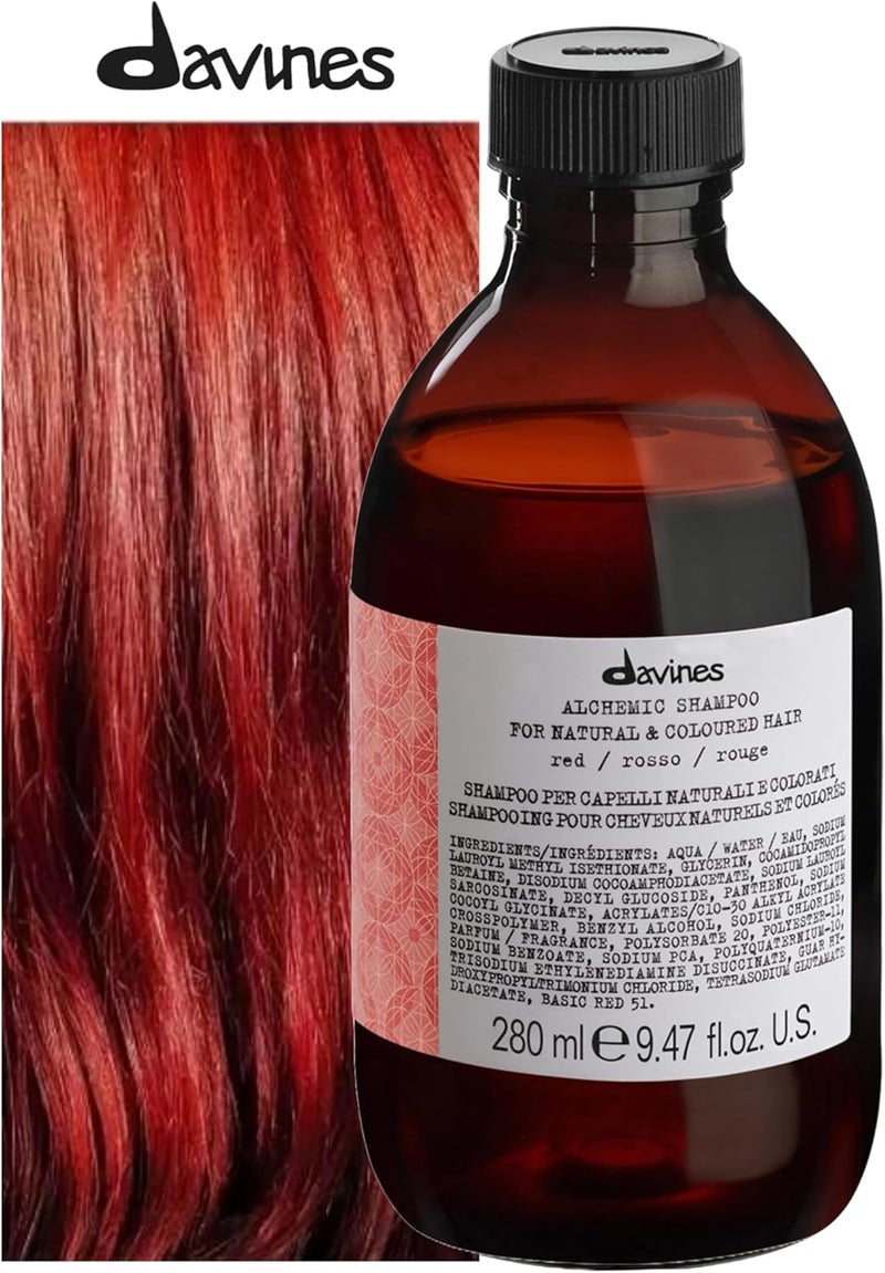 Davines Alchemic Shampoo Red for Natural & Coloured Hair - 280 ml - Image 2