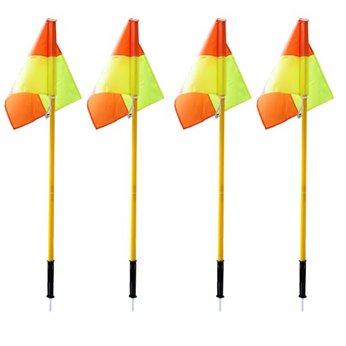 Jiaroutk Soccer Corner Flags Set of 4, Playing Field Corner Flags, Soccer Flag Pulling, Soccer Agility Poles, Flag Soccer Football Equipment For Training Turf W/Bright Flags - Image 1