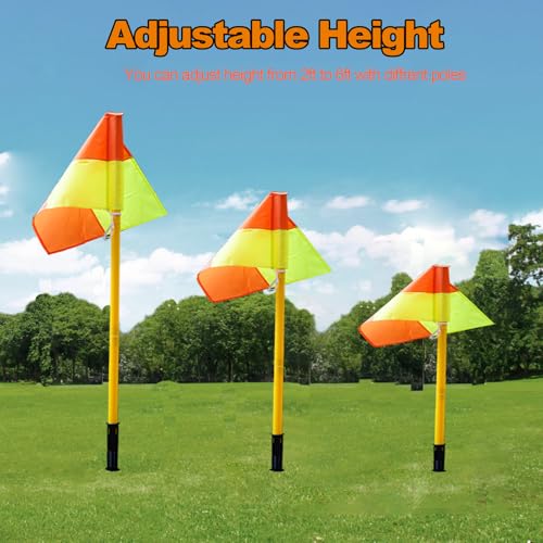 Jiaroutk Soccer Corner Flags Set of 4, Playing Field Corner Flags, Soccer Flag Pulling, Soccer Agility Poles, Flag Soccer Football Equipment For Training Turf W/Bright Flags - Image 5