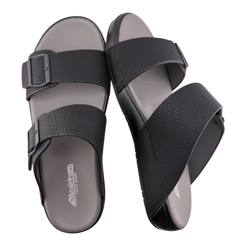 إيت صندل عربي يدوي الصنع للرجال من AET | شبشب رجالي خارجي | شبشب مفتوح من الأمام للاستخدام اليومي | جلد عربي أصلي مع ابزيم| تصميم عربي جديد | نعل داخلي مطابق للون| مريح وخفيف الوزن - Image 2