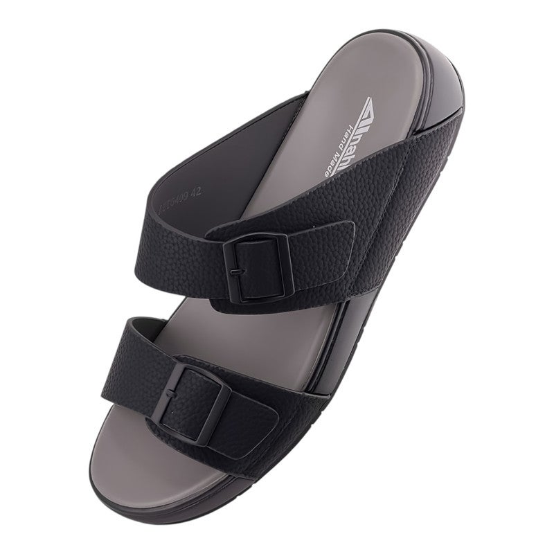 إيت صندل عربي يدوي الصنع للرجال من AET | شبشب رجالي خارجي | شبشب مفتوح من الأمام للاستخدام اليومي | جلد عربي أصلي مع ابزيم| تصميم عربي جديد | نعل داخلي مطابق للون| مريح وخفيف الوزن - Image 3