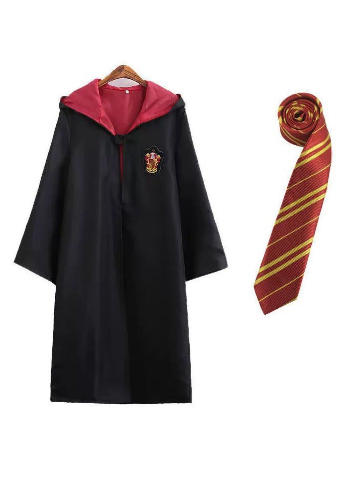 8 Piece Set Harry Potter Robe Costume Cosplay Set,Hogwarts Wizarding World Costume Robes for Boys,Robe, Shirt, Pants, Tie, Scarf, Frame, Wand, and Wizard hat  - Image 2