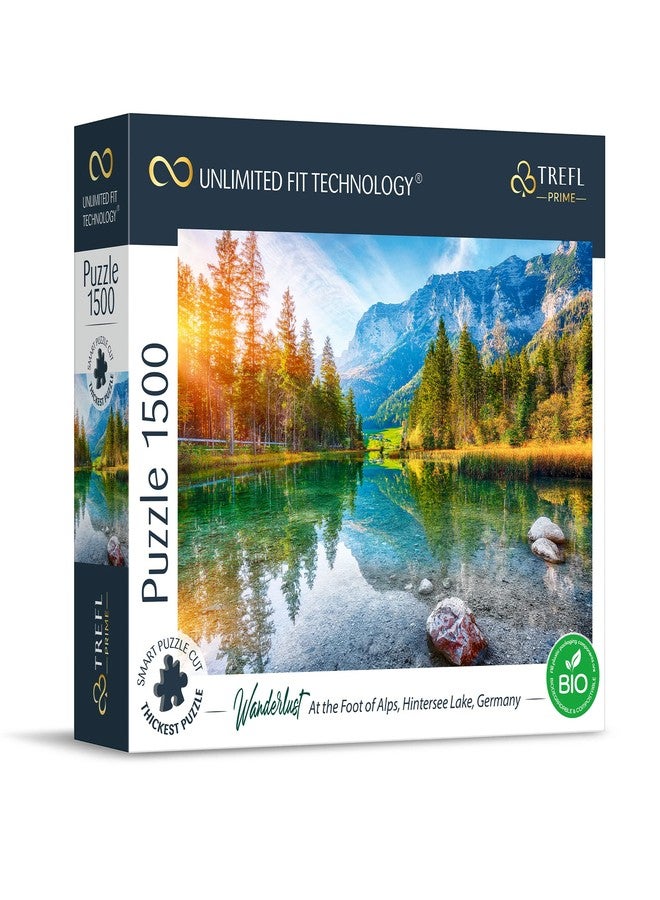 Trefl Wanderlust: At the Foot of Alps, Hintersee Lake, Germany 1500 Piece Jigsaw Puzzle Prime 33"x23" Thick Cardboard,Mountains, Creative Entertainment for Adults and Children from 14 Years Old - Image 1