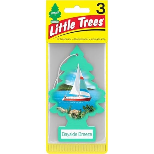 Little Trees Cardboard Hanging Car Home Office Air Freshener Bayside Breeze Pack of 6 - Image 3