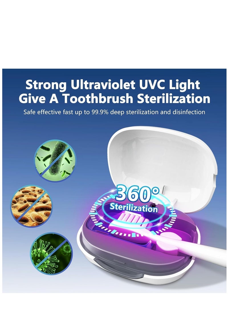 SYOSI معقم فرشاة الأسنان UVC أغطية معقم فرشاة الأسنان مع حامل قابلة لإعادة الشحن للسفر منزلياً علبة لتنظيف فرشاة الأسنان لجميع فرش الأسنان مناسبة للاستخدام المنزلي والسفر والأماكن التي لا تحتوي على طاقة - Image 3
