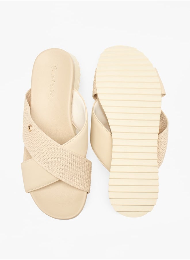 Le Confort - Cross Strap Slip-On Flat Sandals - Image 1