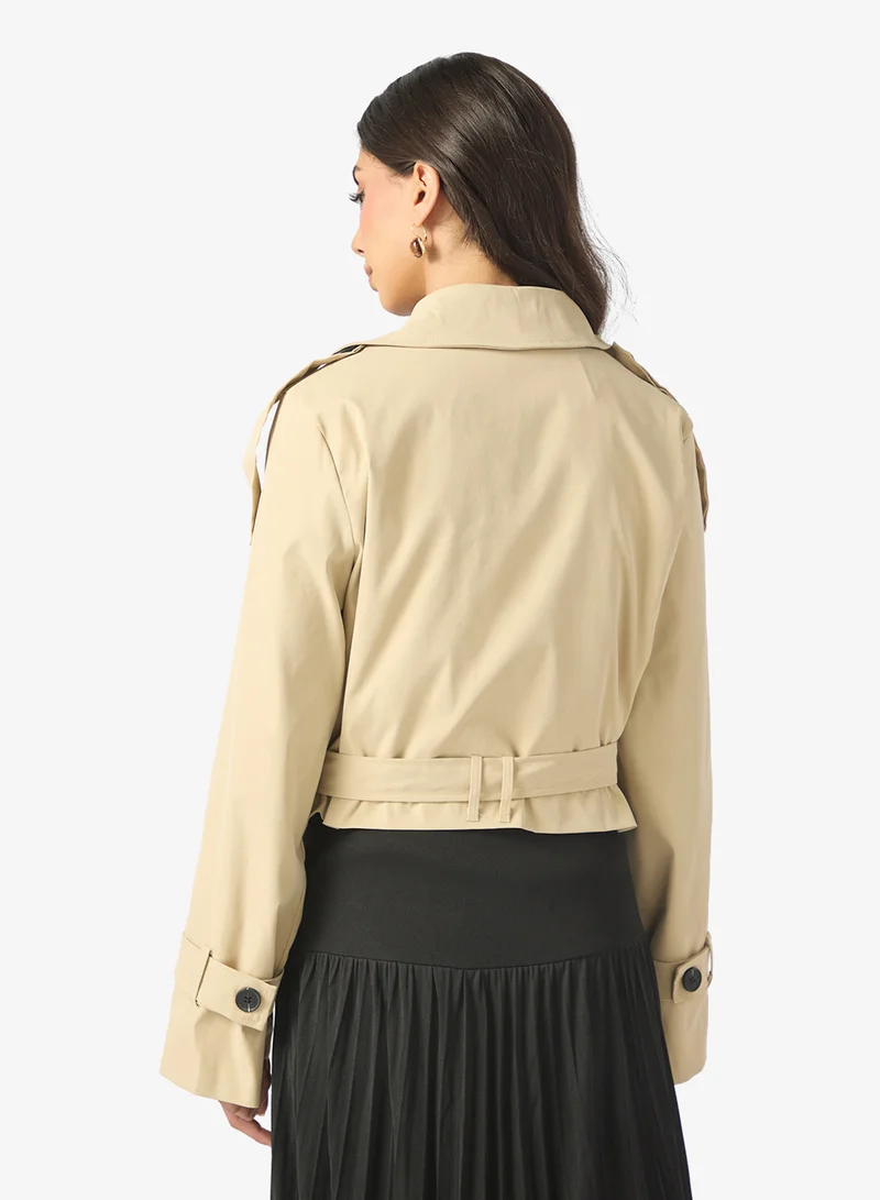 ELLA Cropped Trench Jacket
