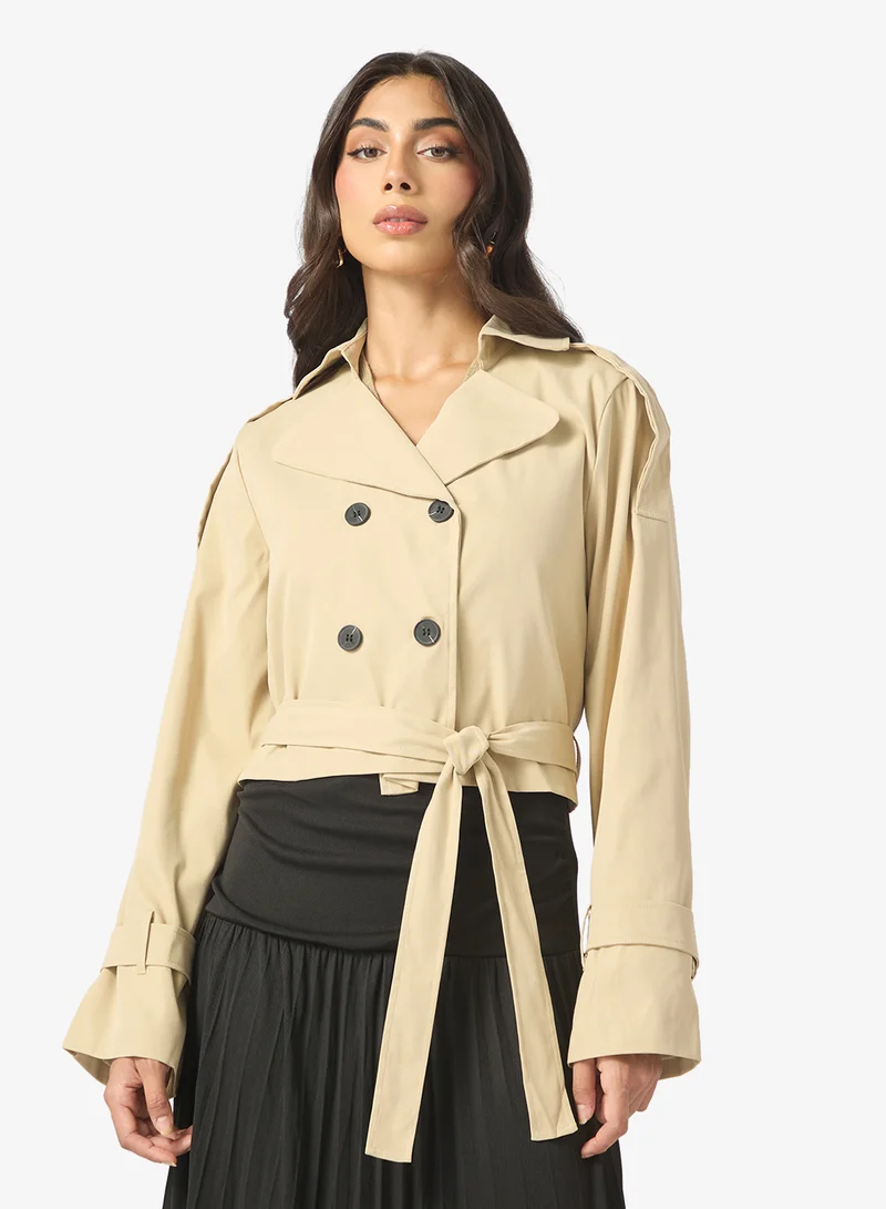 ELLA Cropped Trench Jacket