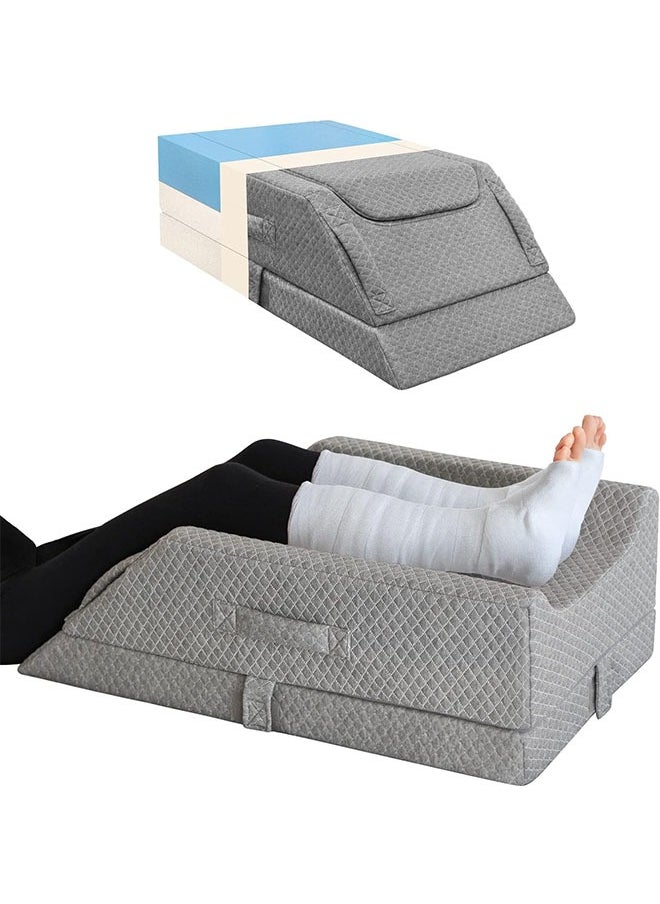 Angju Angju Leg Elevation Pillows,Cooling Memory Foam Leg Lift Pillow for After Surgery Or Rest,Adjustable Wedge Pillow for Sleeping, Knee Pillow for Blood Circulation,Sciatica Back Knee Pain Relief  - Image 1