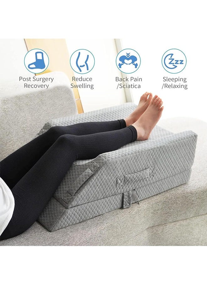Angju Angju Leg Elevation Pillows,Cooling Memory Foam Leg Lift Pillow for After Surgery Or Rest,Adjustable Wedge Pillow for Sleeping, Knee Pillow for Blood Circulation,Sciatica Back Knee Pain Relief  - Image 5