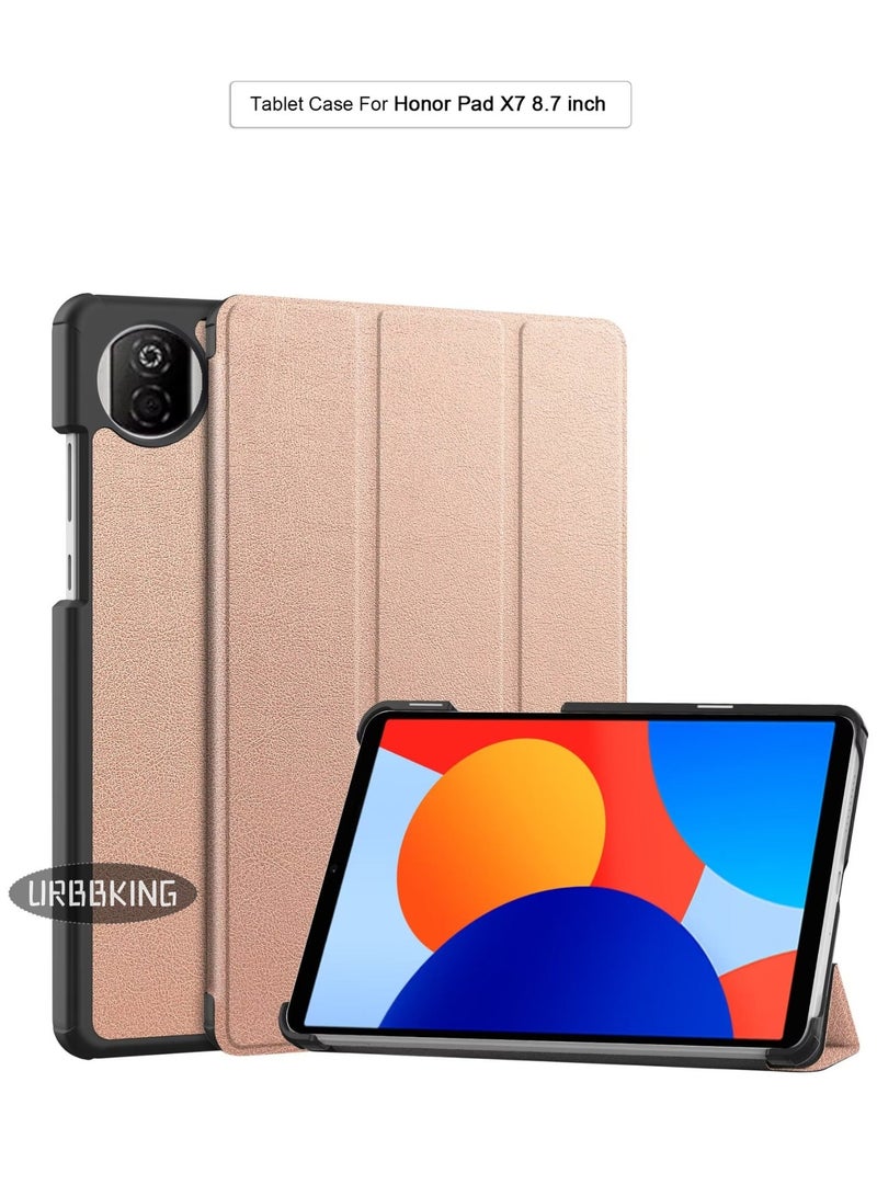 يوارب كينج علبة حماية ذكية فائقة الرقيقة مع الحاوية الصلبة، ل Honor Pad X7 8.7 بوصة، إيقاظ تلقائي / النوم الذهب الوردي - Image 1