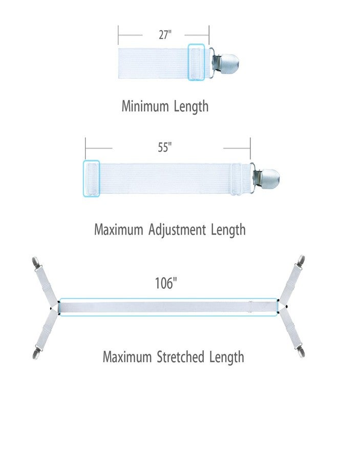 Bozenu Bed Sheet Straps/Fitted Sheet Holders for Corners - Keep Your Bed Sheets Firm & Tight with Premium Bed Scrunchies, Sheet Clips White-2Pack - Image 2