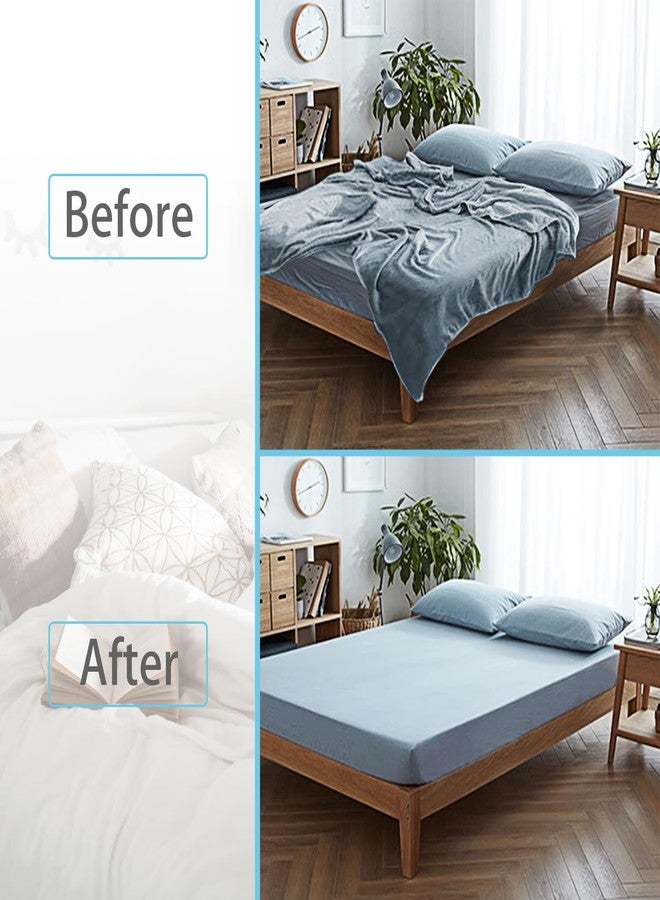 Bozenu Bed Sheet Straps/Fitted Sheet Holders for Corners - Keep Your Bed Sheets Firm & Tight with Premium Bed Scrunchies, Sheet Clips White-2Pack - Image 4