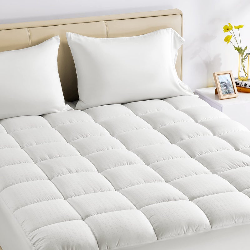 SLEEP ZONE SLEEP ZONE Full Size Cotton Mattress Pad Soft Fluffy Cotton Top Mattress Topper Machine Washable Mattress Protector Cover Fits 821 inch Deep Pocket Full 