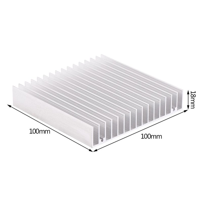 Aluminum Heat Sink 100x100x18MM with 16 Cooling Fins for Computer Power IC LED Thermal Dissipation - Image 3