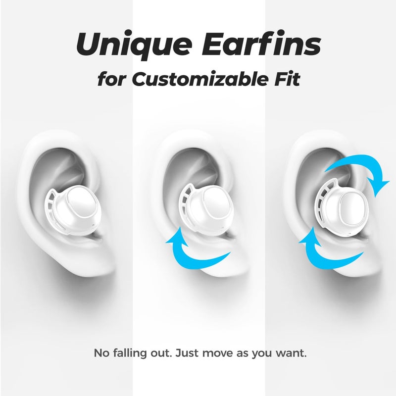 Tribit Wireless Earbuds, 110H Playtime Bluetooth 5.3 IPX8 Waterproof Call Noise Reduction Bluetooth Earbuds Headphones with Mic Earphone in-Ear Wireless Earphones, Flybuds 3 White - Image 5