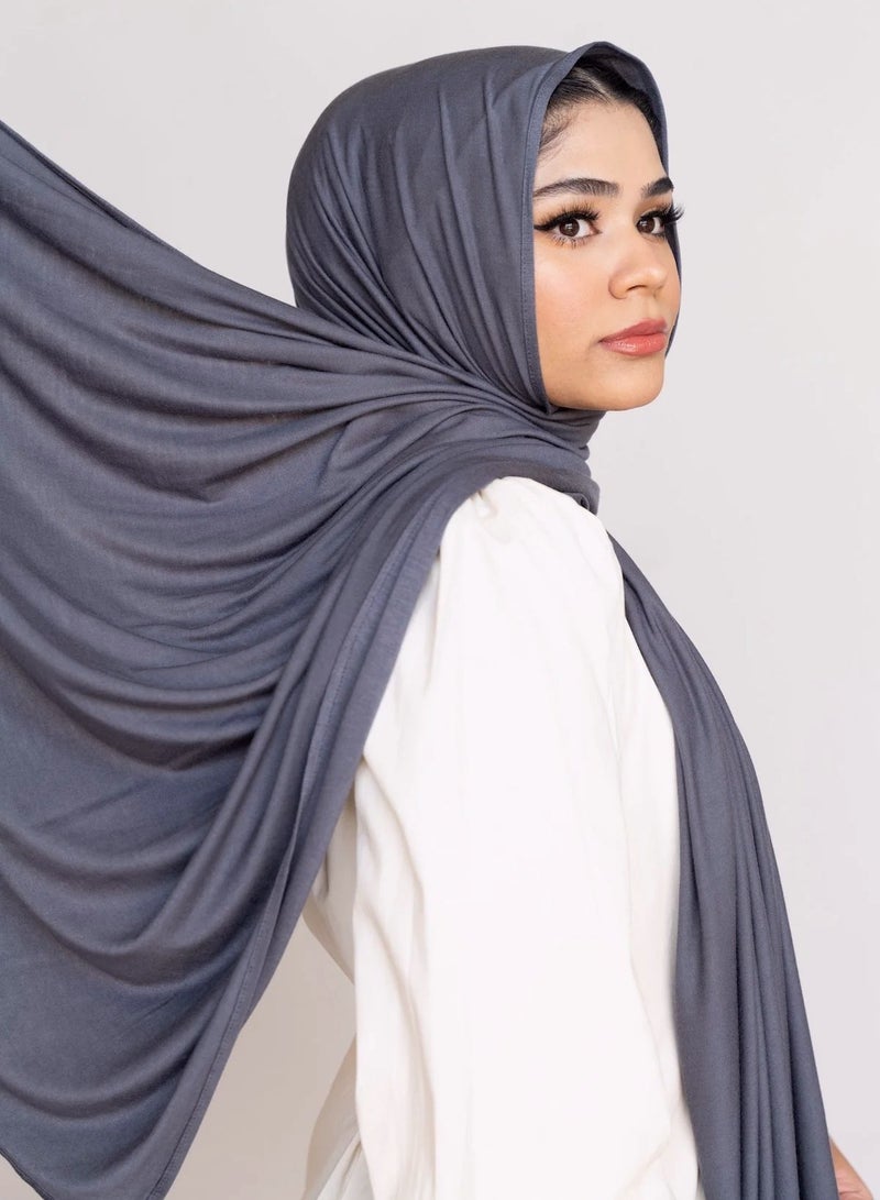 Perfectory PERFECTORY Soft Stretch Jersey Hijabs, Effortless Style and Comfort, Curated Collection- Charcoal 