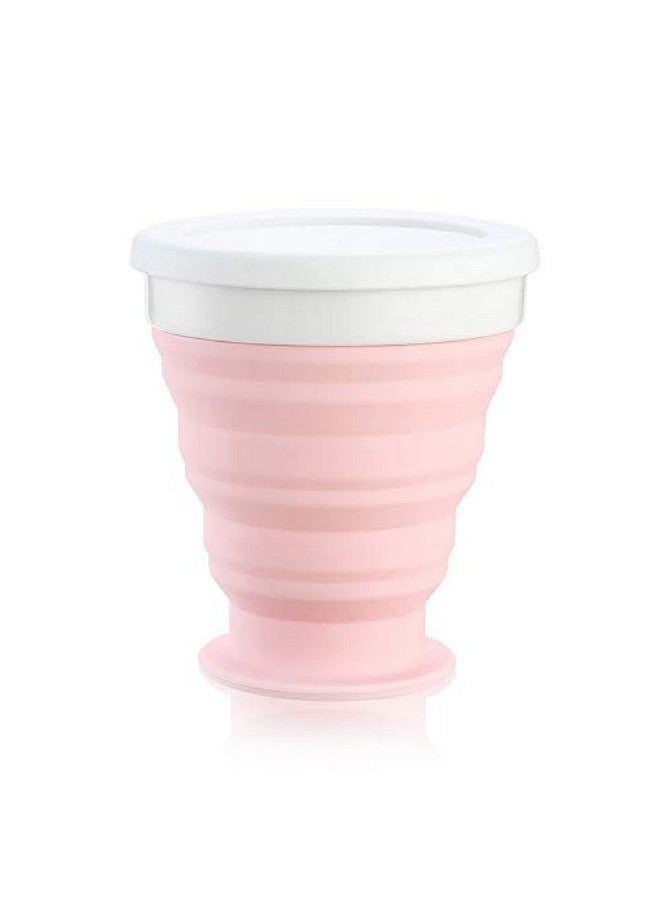 Baskety كوب السفر القابل للطي من باسكتي - كوب تخييم سيليكوني قابل للطي مع أغطية - مجموعة أكواب شرب قابلة للتوسع - خالية من BPA، محمولة، متدرجة (وردي) - Image 1