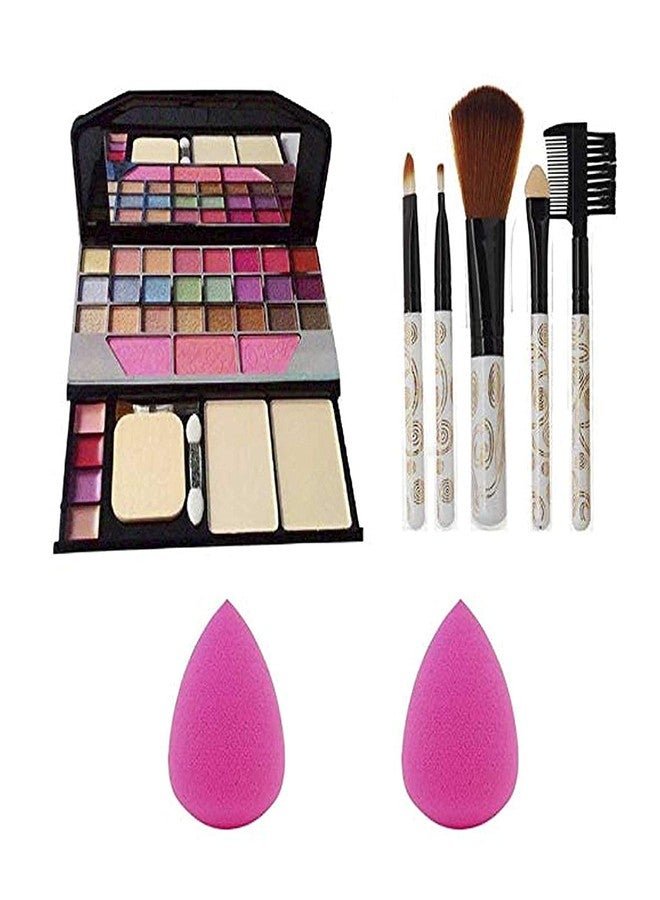 Datnasayad Women's & Girls TYA 6155 Multicolour Makeup Kit, 5 Makeup Brushes Set with 2 Beauty Blenders - (Pack of 8) - Image 1