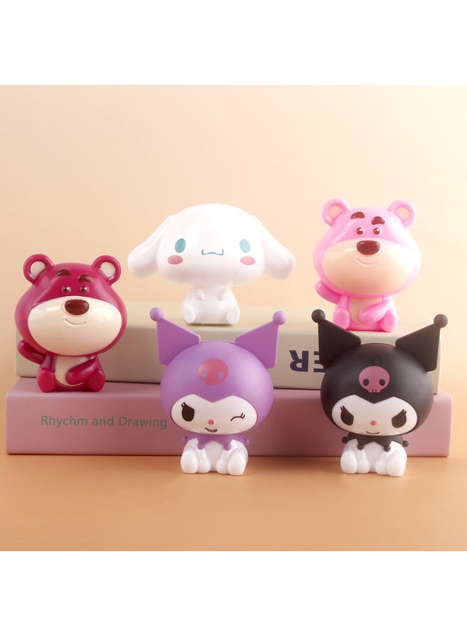Scenic Spot Special Plastic Small Size Simple Version Sanrio Coolomi Cake Decoration Baking Decoration Car-Color:Black - Image 3