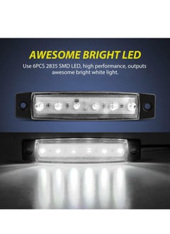 Excefore 10PCS 3.8” 6LED White LED Indicator Light Truck Camper Side Marker Marine Boat Stern Yacht Kayak Sailboat Trailer Bus RV Clearance 12V DC, 2 Years Warranty  - Image 3
