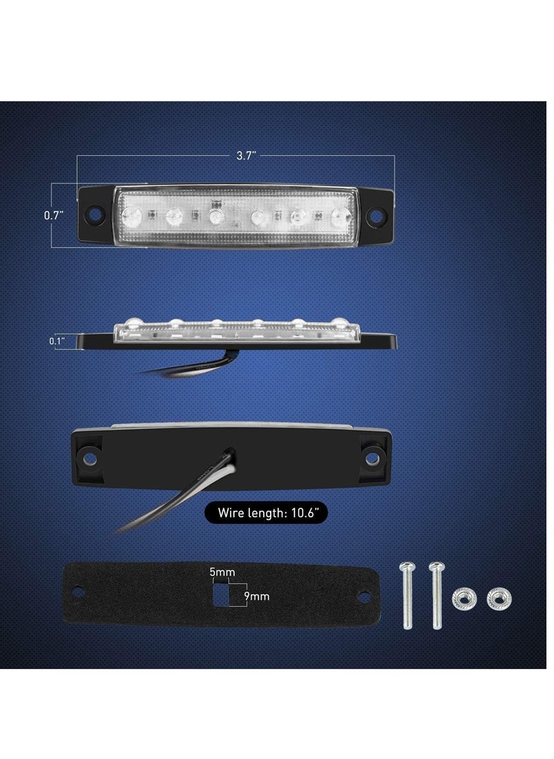 Excefore 10PCS 3.8” 6LED White LED Indicator Light Truck Camper Side Marker Marine Boat Stern Yacht Kayak Sailboat Trailer Bus RV Clearance 12V DC, 2 Years Warranty  - Image 2