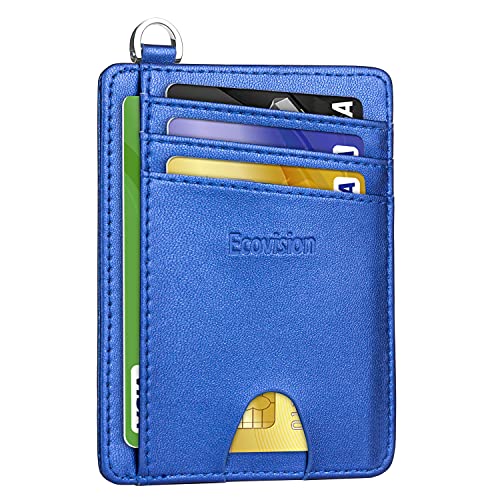 EcoVision Slim Minimalist Front Pocket Wallet, RFID Blocking Credit Card Holder Wallet with Detachable D-Shackle for Men Women - Image 1