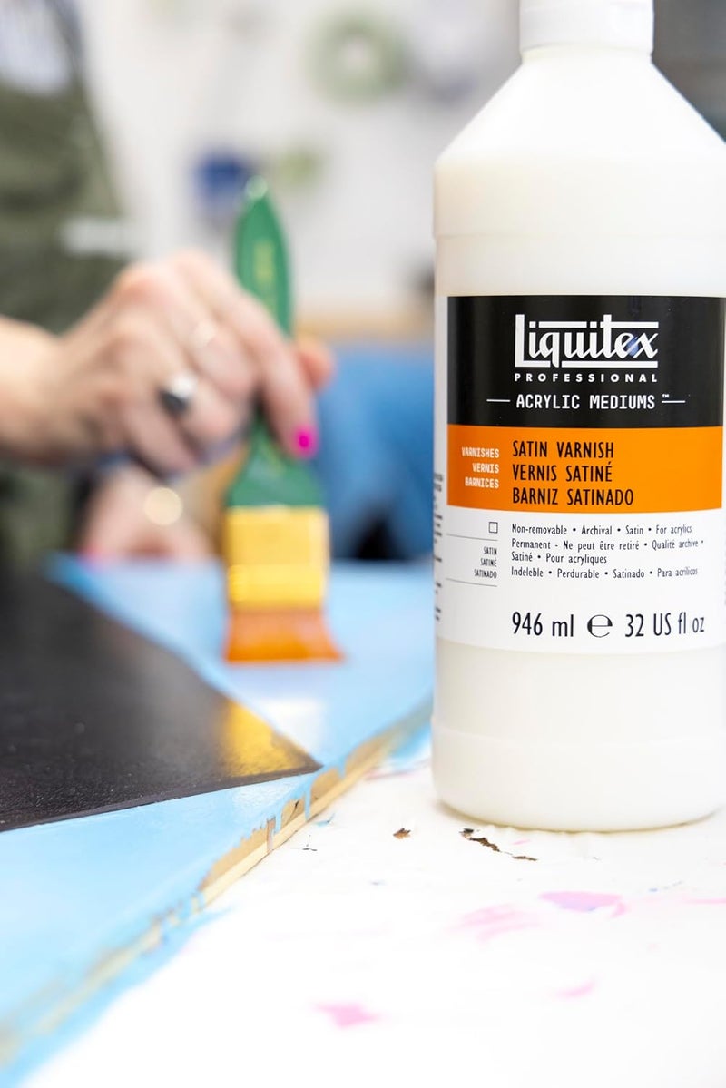 Liquitex Professional Satin Varnish - 8 Fl Oz (237 ml) - Archival, Non-Removable, Water-Resistant Finish - Image 2