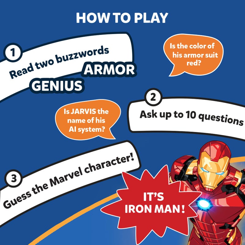 Skillmatics Guess in 10 Marvel, Perfect for Boys, Girls, Kids, Teens, Adults Who Love Card Games, Board Games, Travel Toys, Avengers, Spiderman, Iron Man, Gifts for Ages 8, 9, 10 and Up - Image 3