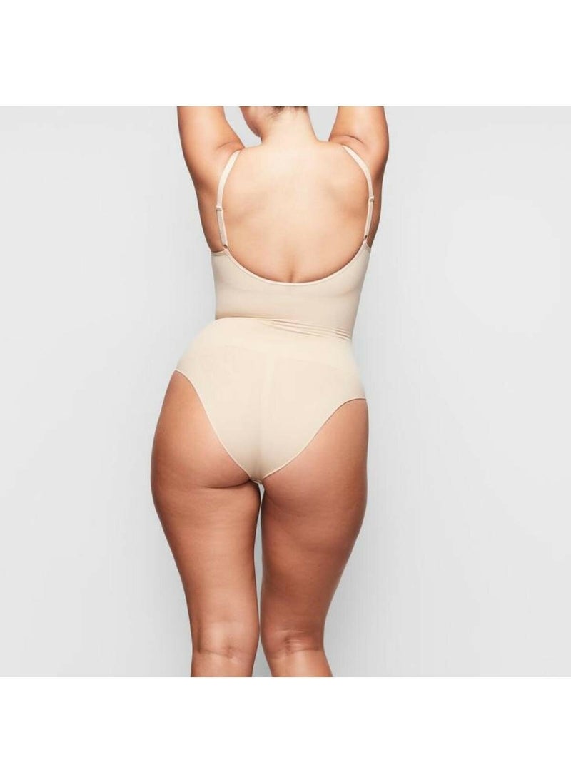 Mistirik Mystical Chest Waist Hip Enhancer Bodysuit Corset with Snap Fasteners at the Bottom Skin Color  - Image 4