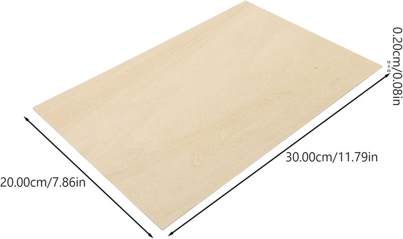 Healifty 5pcs Basswood Boards 300x200x2mm Unfinished Wooden Pieces for DIY Woodcrafts Pyrography Painting Model Making Supplies for Artists and Hobbyists - Image 2