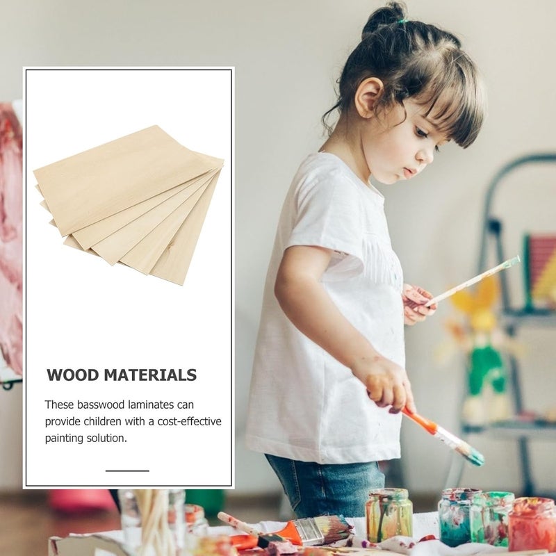 Healifty 5pcs Basswood Boards 300x200x2mm Unfinished Wooden Pieces for DIY Woodcrafts Pyrography Painting Model Making Supplies for Artists and Hobbyists - Image 5