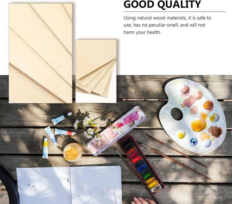 Healifty 5pcs Basswood Boards 300x200x2mm Unfinished Wooden Pieces for DIY Woodcrafts Pyrography Painting Model Making Supplies for Artists and Hobbyists - Image 3