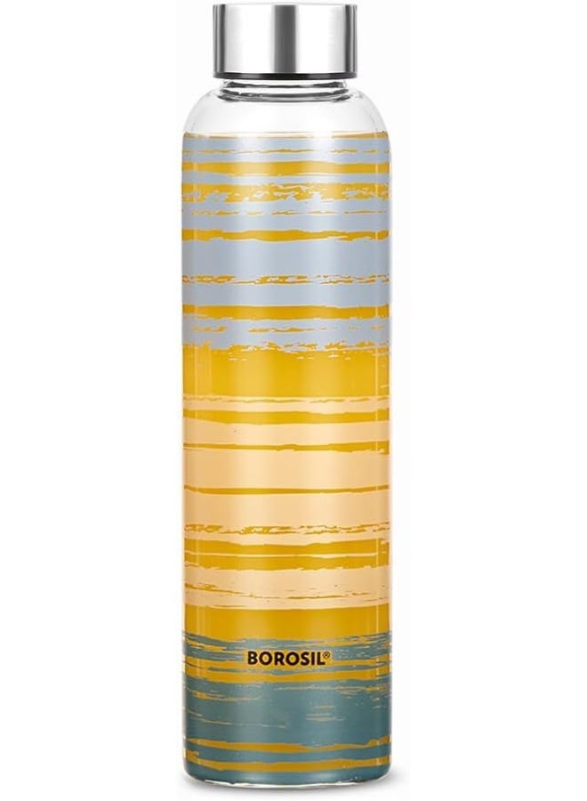 BOROSIL 550Ml Artisan Glance Water Bottle With Steel Lid - Image 1