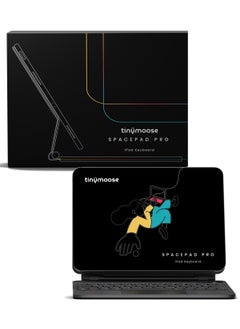 تاينيموس لوحة مفاتيح سحرية تاينيموس SpacePad Pro للآيباد – كيبورد آيباد متعدد الوظائف مع لوحة لمس 5 اتجاهات، شاشة LED، إضاءة خلفية بـ7 ألوان، مفاتيح مقصية، بلوتوث 5.0، مع غطاء خلفي مغناطيسي، لوحة تتبع ذكية بإضاءة خلفية باللغتين العربية والإنجليزية – متوافق مع iPad Air 4 و 5، iPad Pro 11 إنش (2018-2022)، و iPad Air 11 إنش (موديل 2024) – لون أسود كربوني  - Image 2