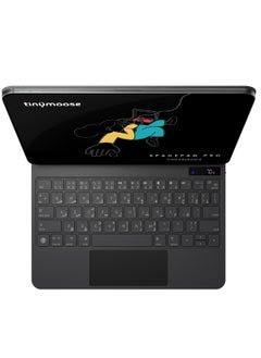 تاينيموس لوحة مفاتيح سحرية تاينيموس SpacePad Pro للآيباد – كيبورد آيباد متعدد الوظائف مع لوحة لمس 5 اتجاهات، شاشة LED، إضاءة خلفية بـ7 ألوان، مفاتيح مقصية، بلوتوث 5.0، مع غطاء خلفي مغناطيسي، لوحة تتبع ذكية بإضاءة خلفية باللغتين العربية والإنجليزية – متوافق مع iPad Air 4 و 5، iPad Pro 11 إنش (2018-2022)، و iPad Air 11 إنش (موديل 2024) – لون أسود كربوني  - Image 1