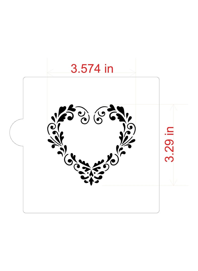 Designer Stencils - Delft Heart Cookie and Craft Stencil CM048 by Designer Stencils - Image 1