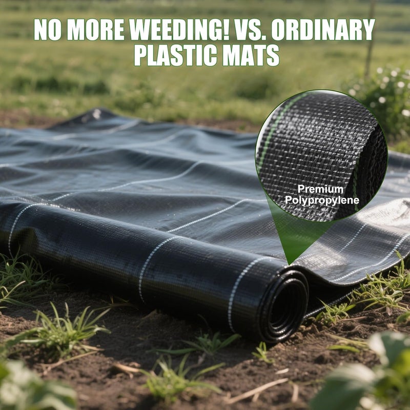 Sunifier Garden Weed Barrier Fabric, Heavy Duty Landscape Fabric, Ground Cover Weed Blocker Cloth, Landscaping Fabric for Garden, Vegetable Bed, Path Way (2ft x 100ft) - Image 4