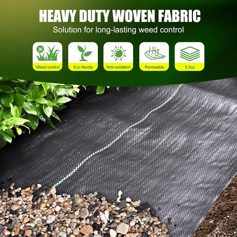 Sunifier Garden Weed Barrier Fabric, Heavy Duty Landscape Fabric, Ground Cover Weed Blocker Cloth, Landscaping Fabric for Garden, Vegetable Bed, Path Way (2ft x 100ft) - Image 2
